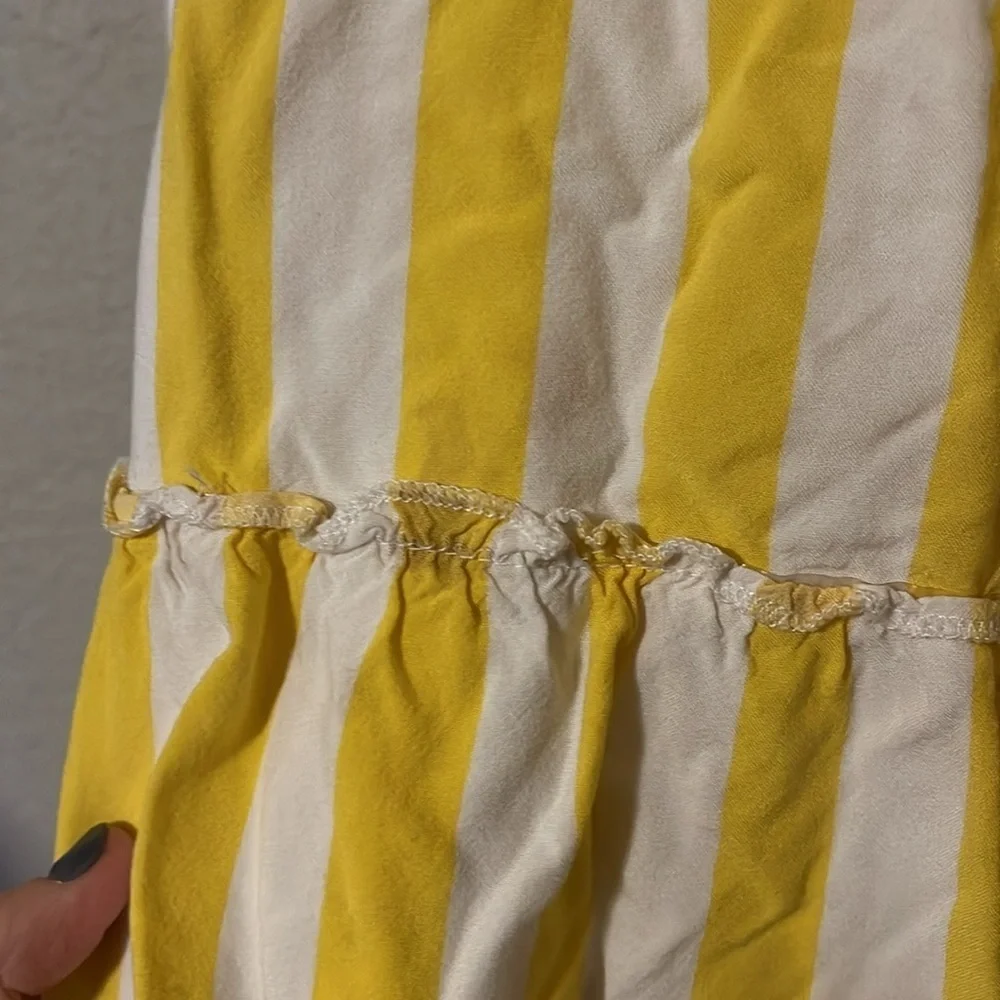 Girls yellow and white striped dress 7